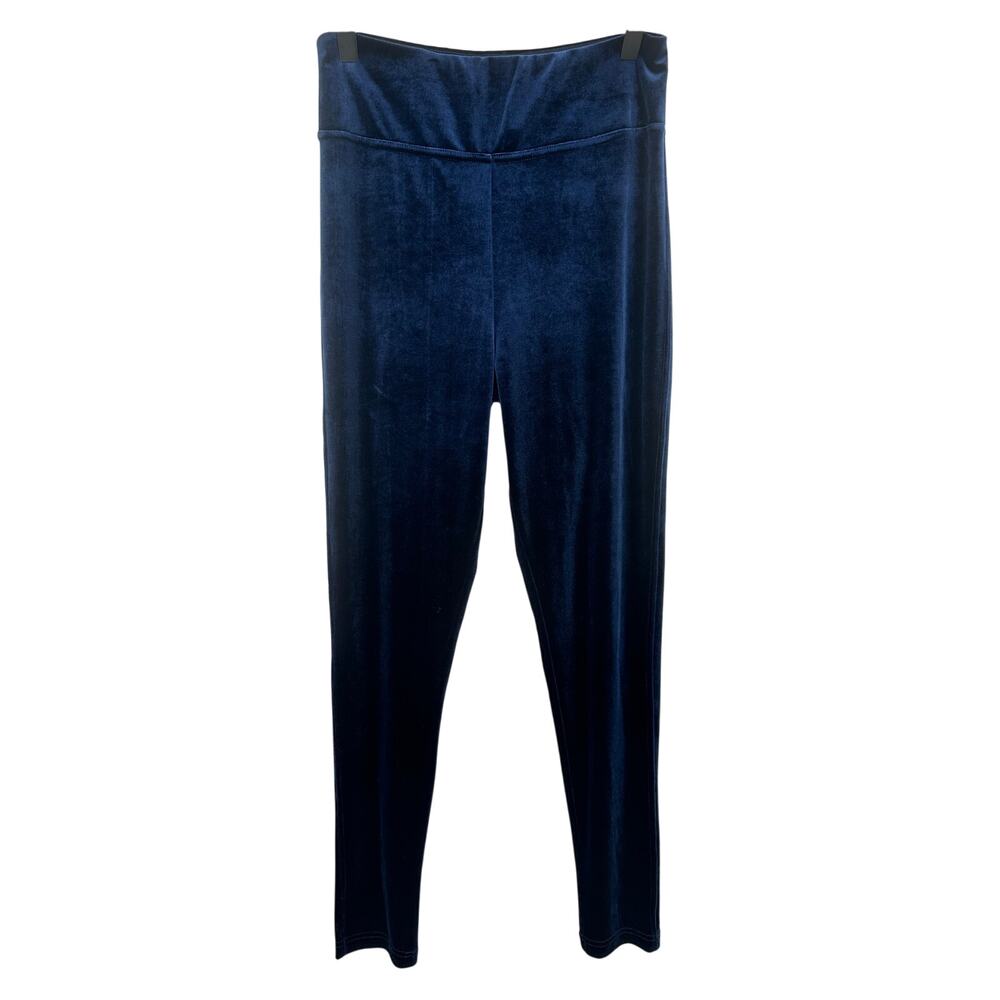 Sam Edelman Dark Blue Velvet High Waisted Leggings Stretch Holiday Womens Size M